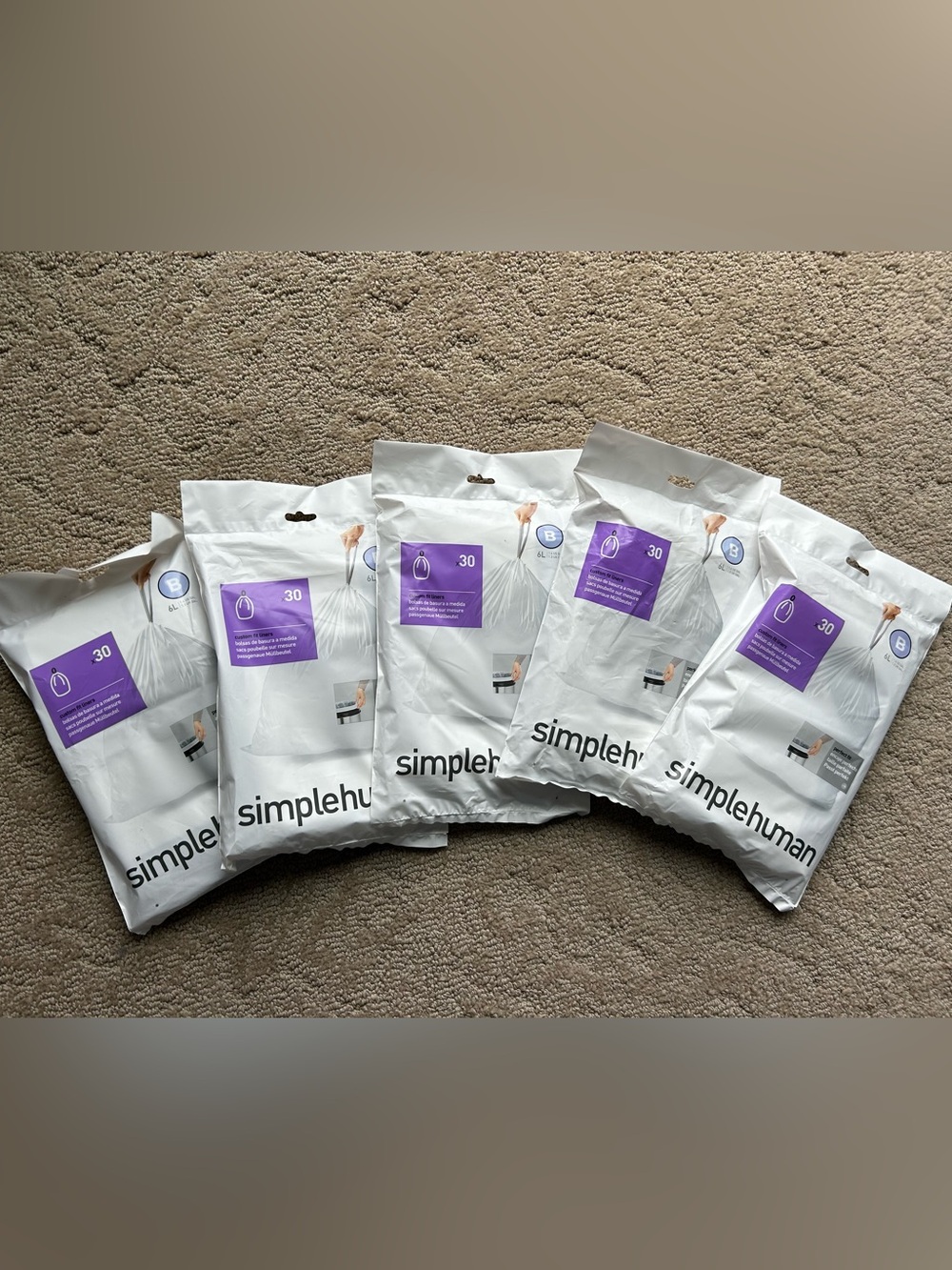 simplehuman Garbage Bags Size B 6L / 1.6 GAL 150 Count